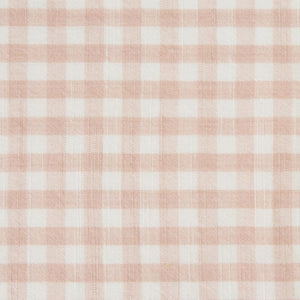Pink and white gingham cotton tea towel fabric.