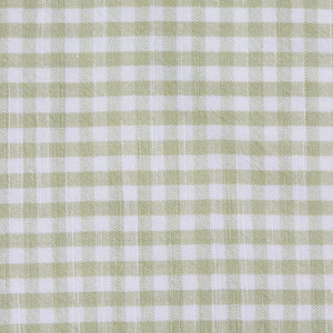 Close up of the cotton fabric on the Design Imports Sage Green Gingham Tea Towel.