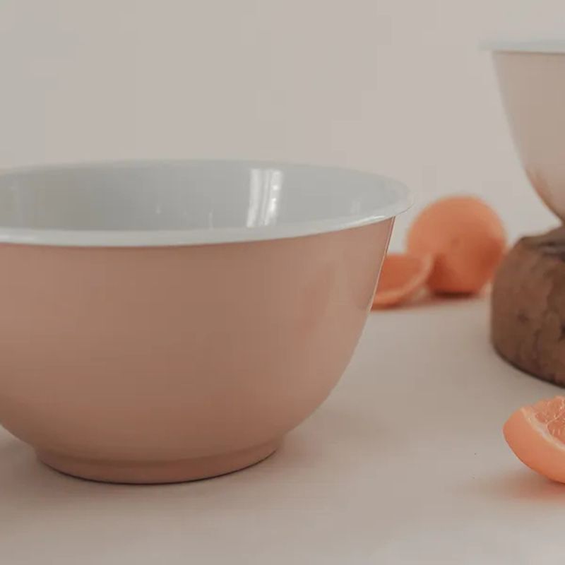 Dishy Enamel Cafe Large Bowl - Clay Pink