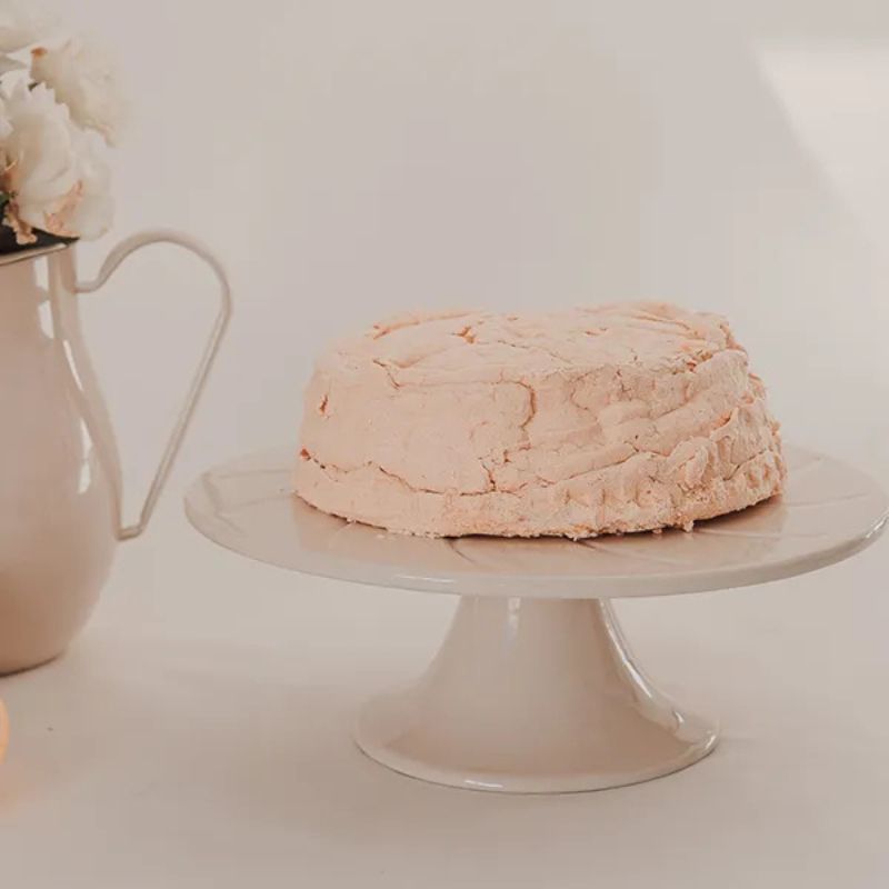 Dishy Enamel Cake Stand - Almond