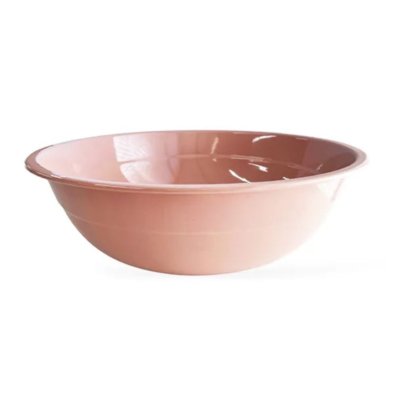 Dishy Enamel Large Basin in Clay Pink shown against a white background.