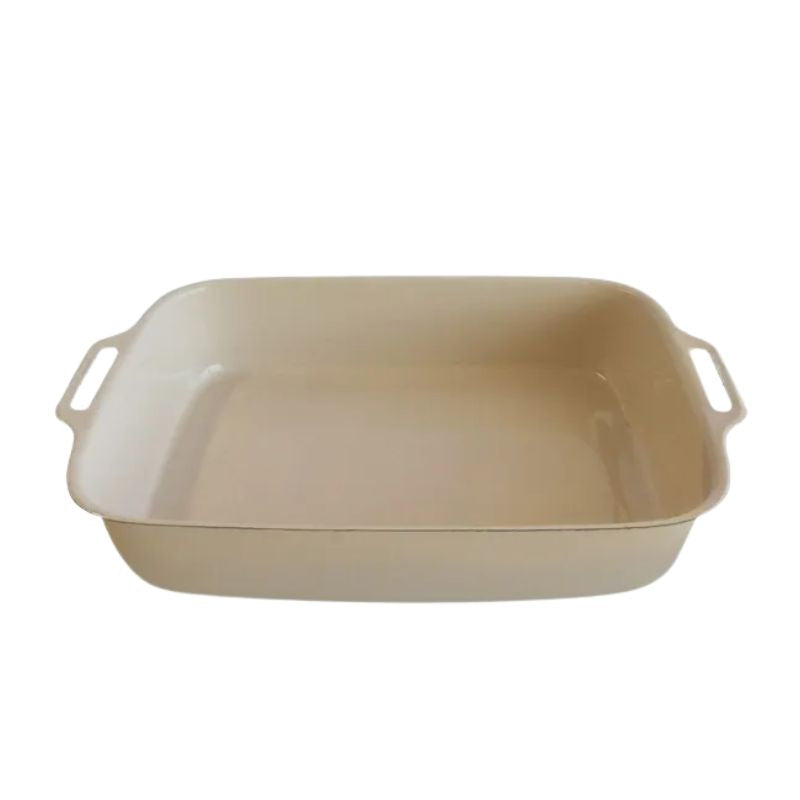 Dishy Enamel Lasagne Pan in Almond shown front on against a white background.