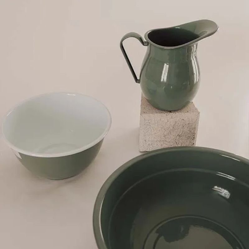 Dishy Enamel Large Basin - Tarragon - 40 cm