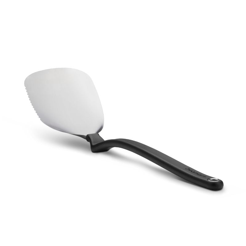 Dreamfarm BBQ Chopula stainless steel and nylon BBQ spatula with flexible chopping edge.