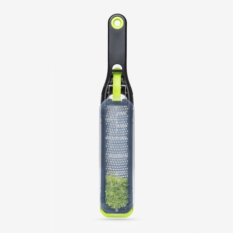 Sleeve option on Dreamfarm Ozest - Fine Zester can be used to hold the zest in place and reduce mess | NZ