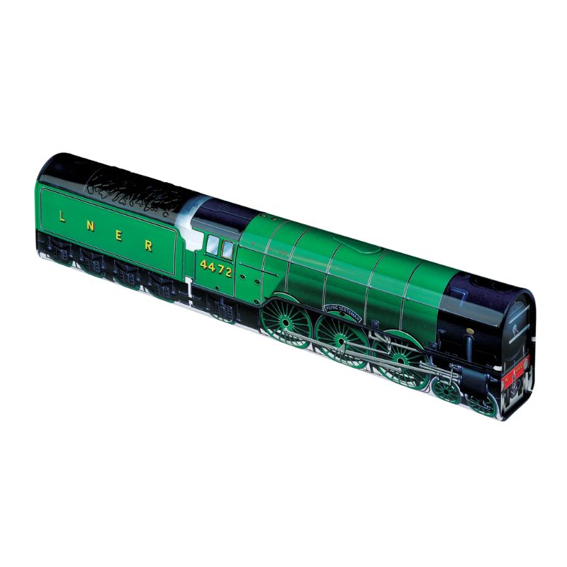 Elite Tins Flying Scotsman Train Tin on a white background.