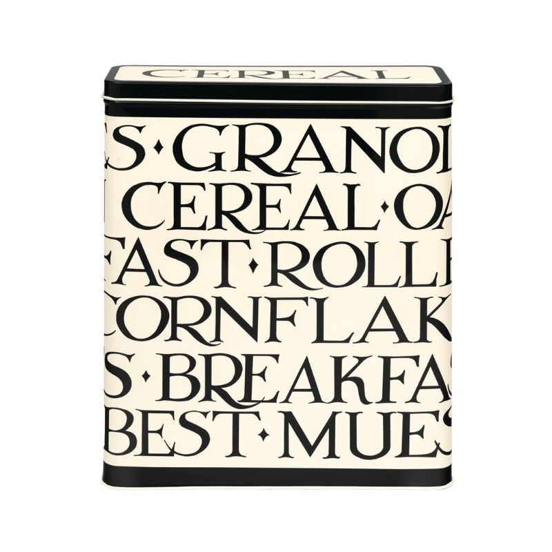 Emma Bridgewater Black Toast Cereal Tin shown against a white background.