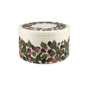 Emma Bridgewater Blackberries Cake Tin large size with blackberry and leaf design.