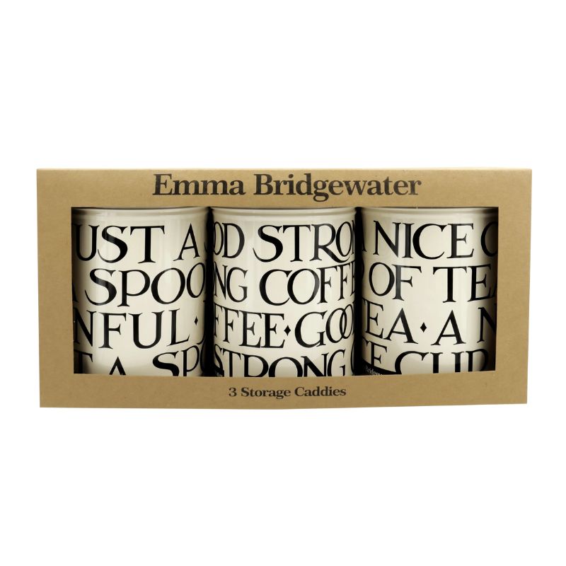 Emma Bridgewater Black Toast Coffee Tea & Sugar Caddies - NZ