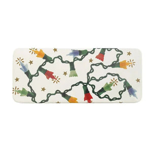 Emma Bridgewater Fairy Lights Rectangular Storage Tin lid close up on a white background