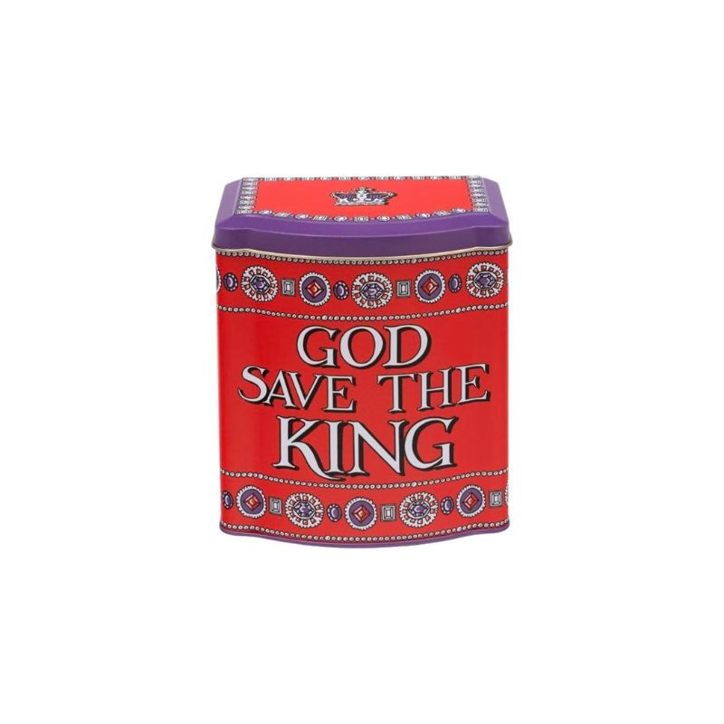 Emma Bridgewater God Save The King Tea Caddy with hinged lid and domed front