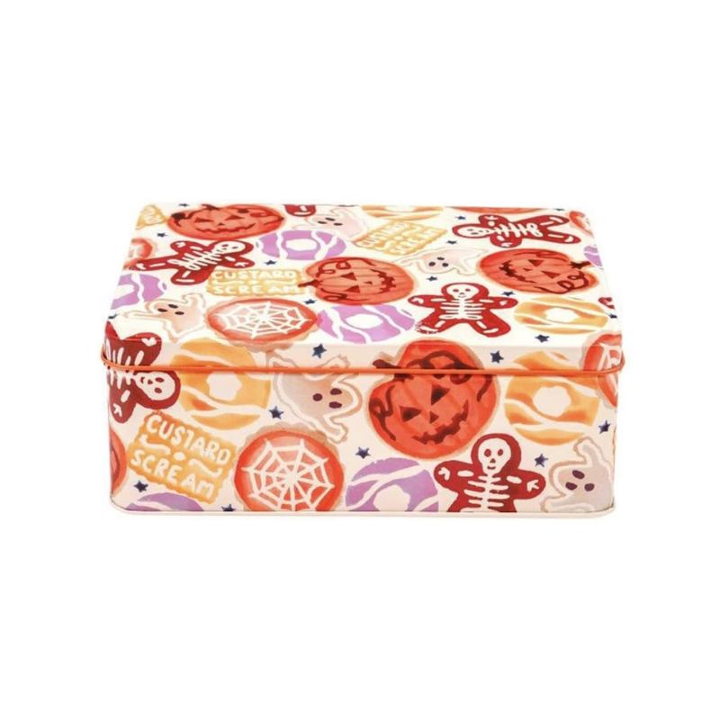 Emma Bridgewater Halloween Biscuit Tin shown front on against a white background.