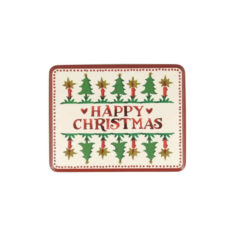 Emma Bridgewater Happy Christmas Storage Tin with Christmas tree motif