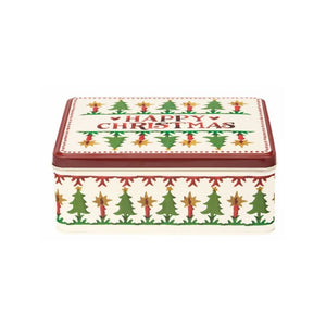 Emma Bridgewater Happy Christmas Storage Tin with Christmas tree motif