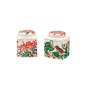 Emma Bridgewater Hedgerow Tea Caddy -  showing two views.