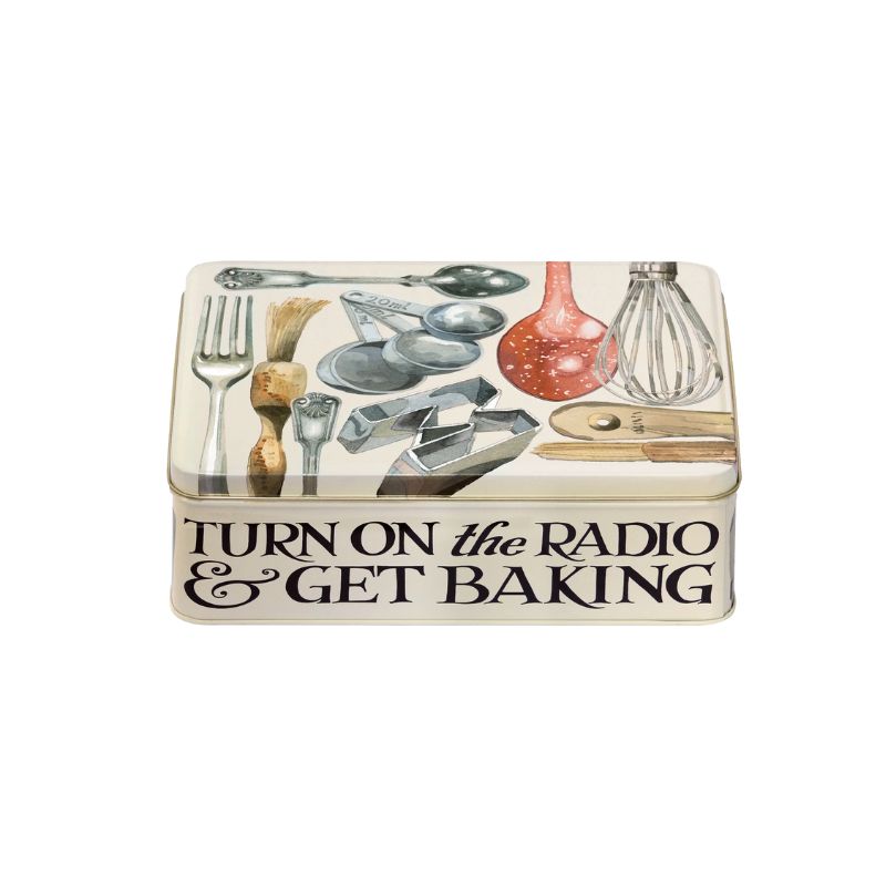 Emma Bridgewater Making & Baking Biscuit Tin featuring kitchen utenslls and tools