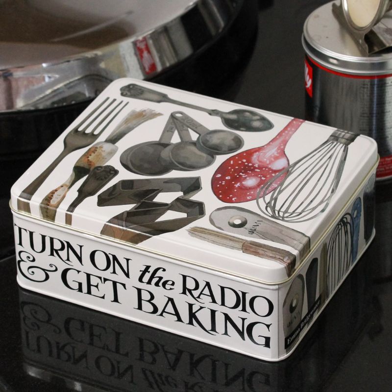 Emma Bridgewater Making & Baking Biscuit Tin featuring kitchen utenslls and tools