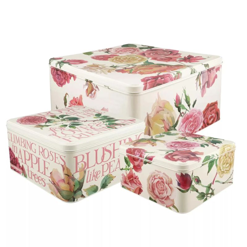 Emma Bridgewater Roses & Words Cake Tins (Set of 3) - NZ