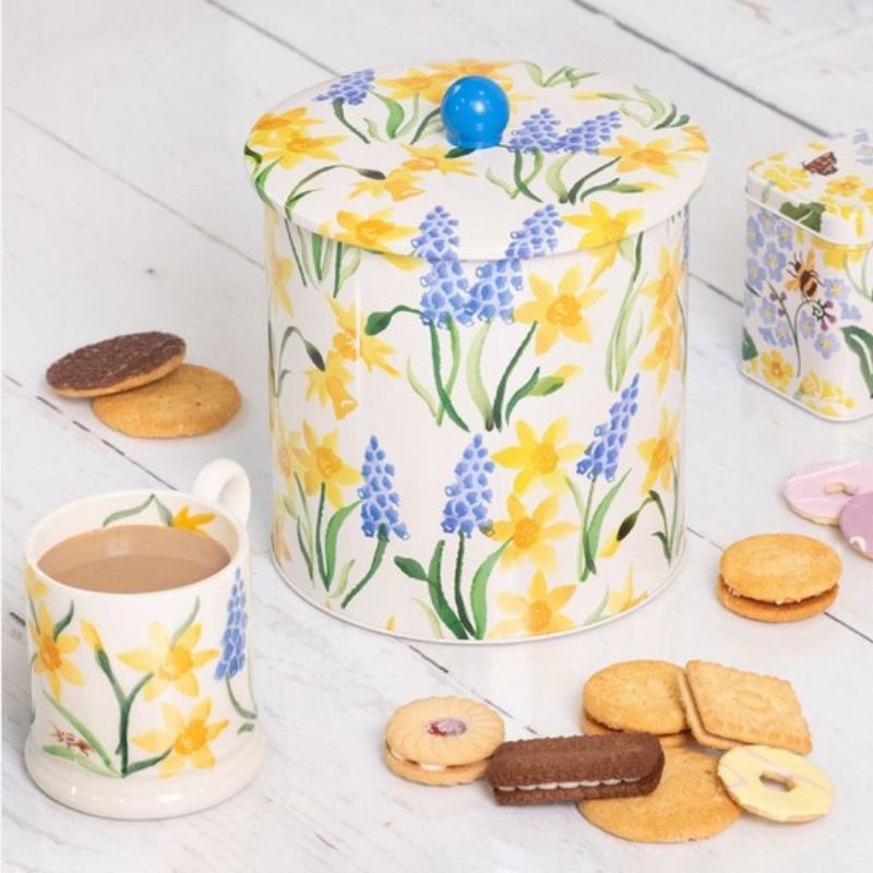 Emma Bridgewater Spring Biscuit Barrel shown against a white background.