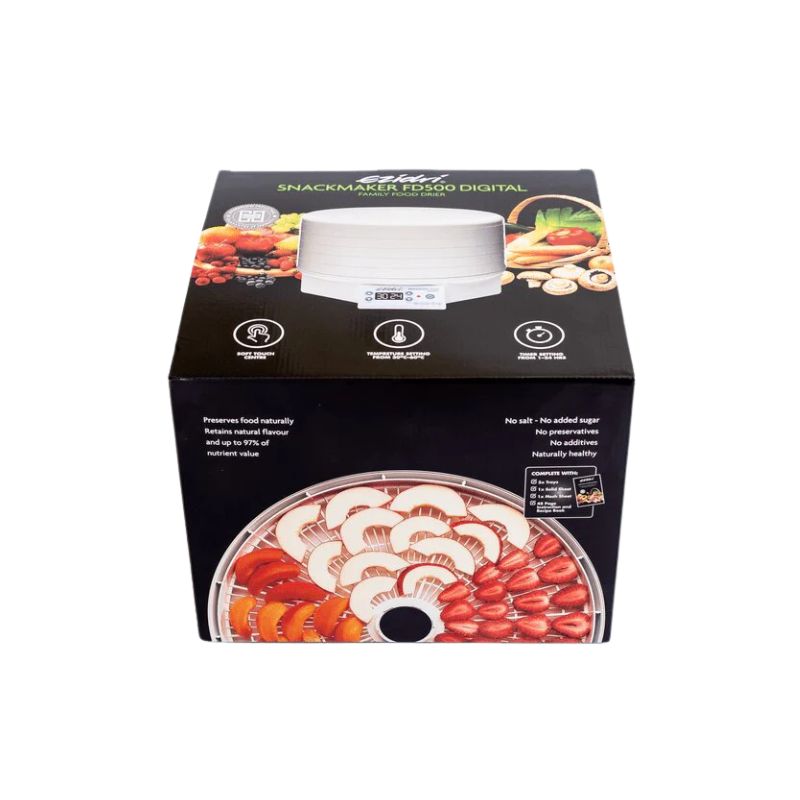 Ezidri Snackmaker FD500 Digital Dehydrator in retail packaging
