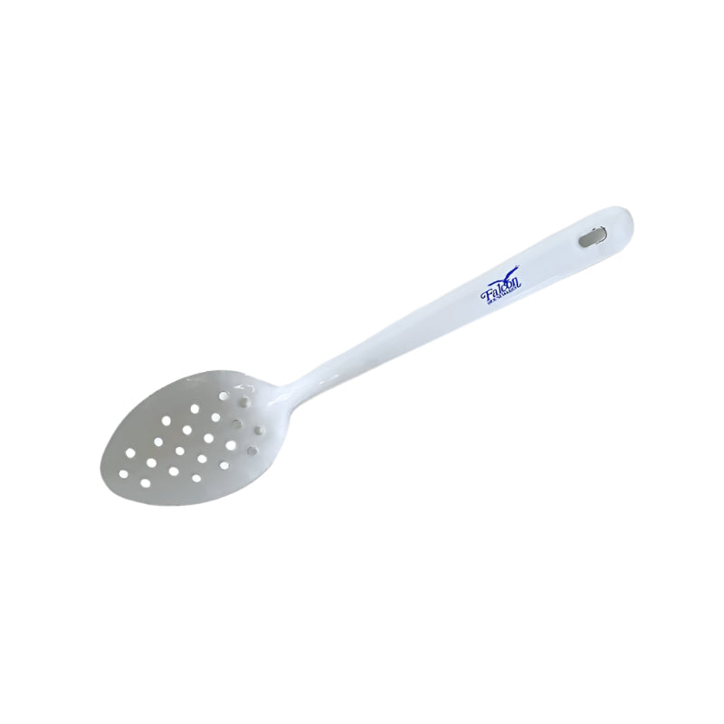 Falcon Enamel Perforated Spoon - White | NZ