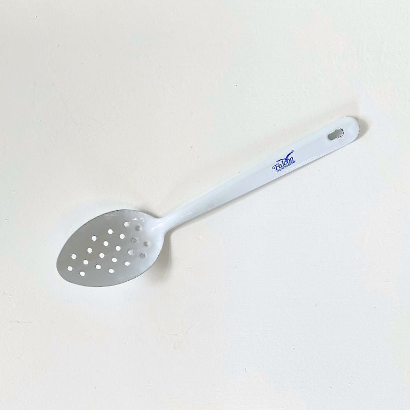 Falcon Enamel Perforated Spoon - White | NZ