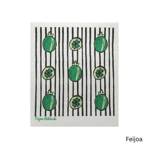 Florence Swedish Dish Cloths in Feijoa design shown on a white background.