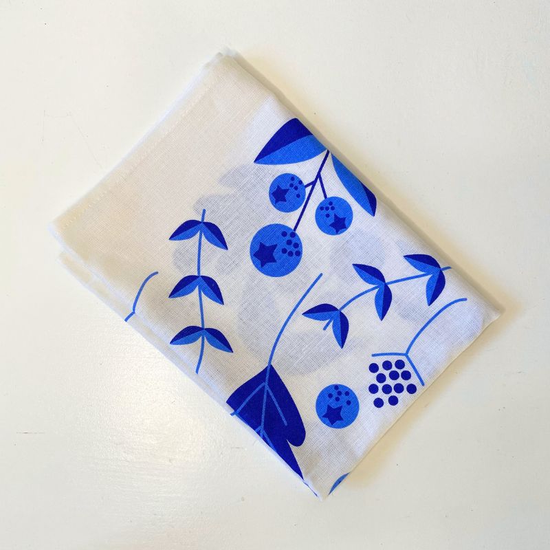 Blueberries Tea Towel (Linen & cotton blend) | NZ