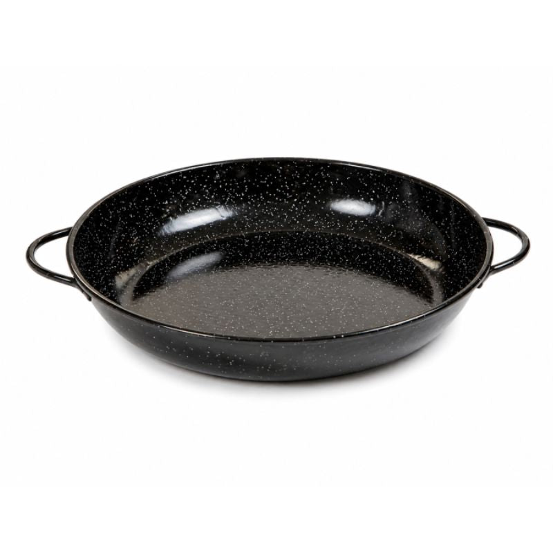 Garcima Spanish Enamel Cazuela shown front on against a white background.