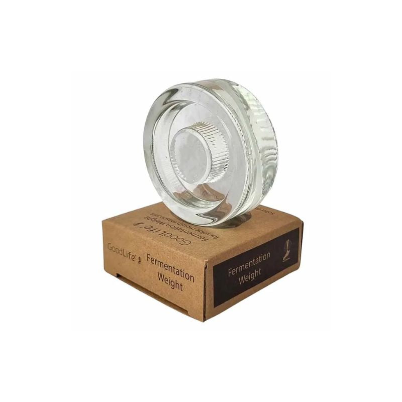 Goodlife Fermentation Solid Glass Weight shown on a white background with retail packaging.