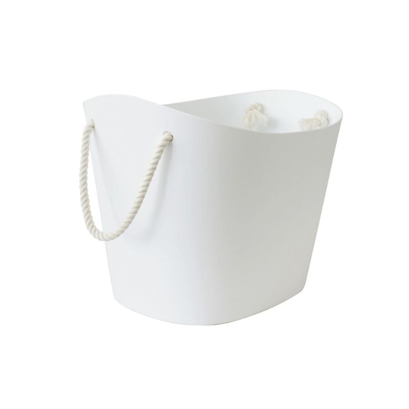 Hachiman Balcolore Storage Basket in White (19 L) shown against a white background