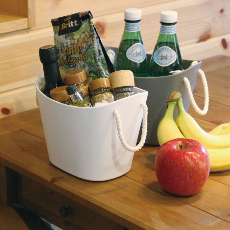 Hachiman Balcolore Storage Basket - White (2 L) - shown on a white background