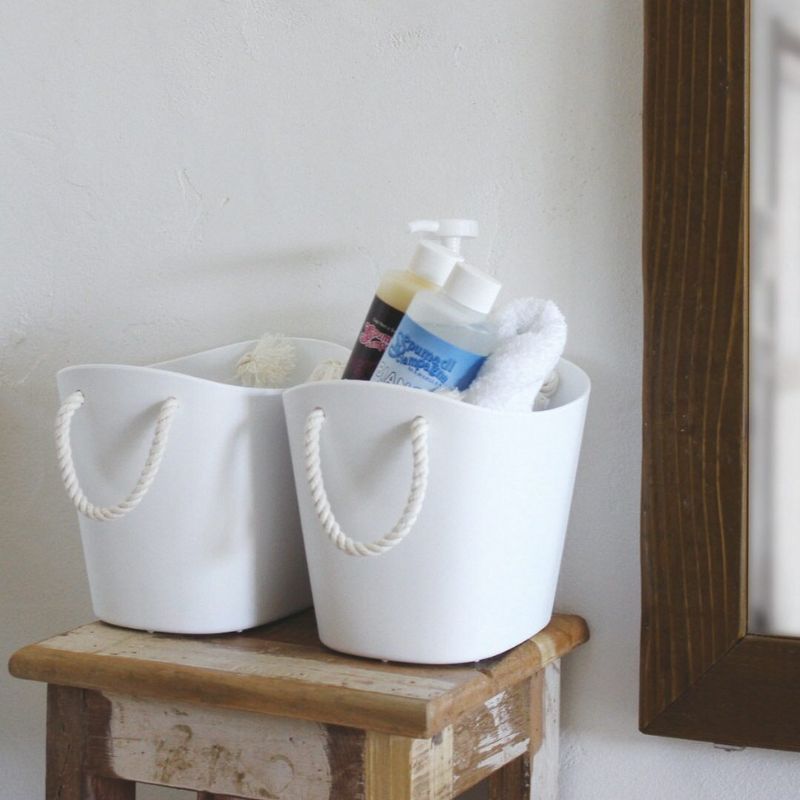 Hachiman Balcolore Storage Basket - White (7 L) - shown on a white background