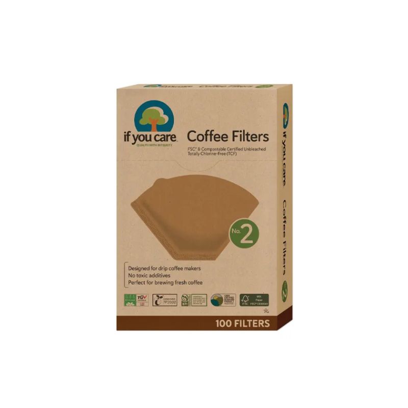 If You Care Coffee Filters in No 2 and No 4 sizes, sustainable and home compostable, 100 filters each.