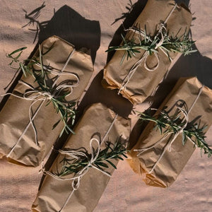 Organic cotton kitchen twine by If You Care wrapping brown paper parcels - NZ