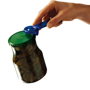 Blue Brix JarKey jar opener being used to open a twist / lug lid | NZ