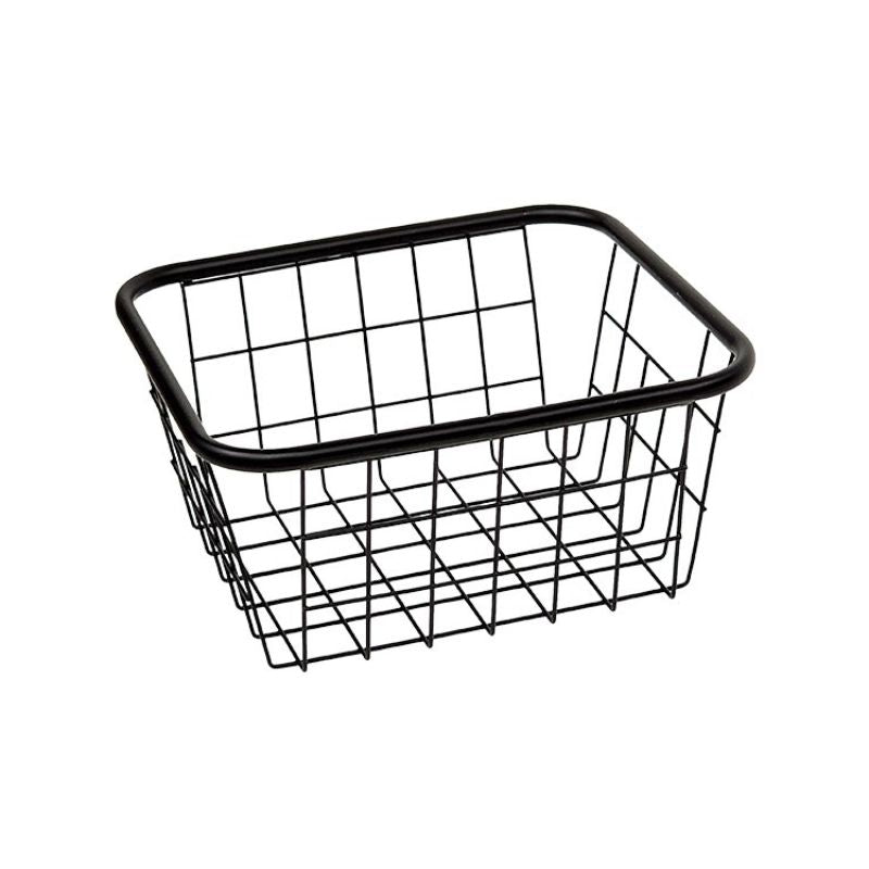 Kate's Medium Black Wire Basket shown on a white background.