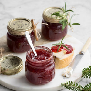 Berry jam in 250mL Kilner Genuine Preserve Jars - used on a cheese platter board NZ