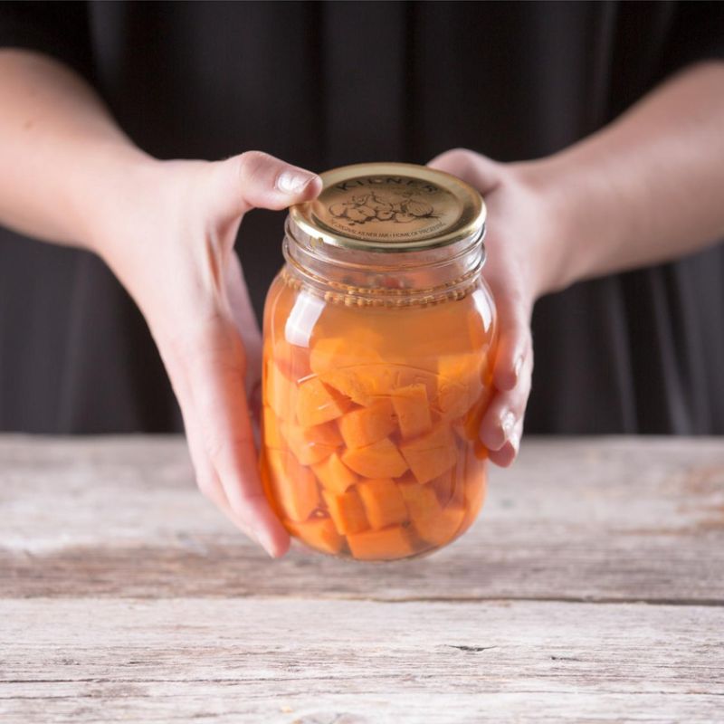 Pressure canned carrots in a 500 mL Kilner Genuine Preserve Jar - NZ