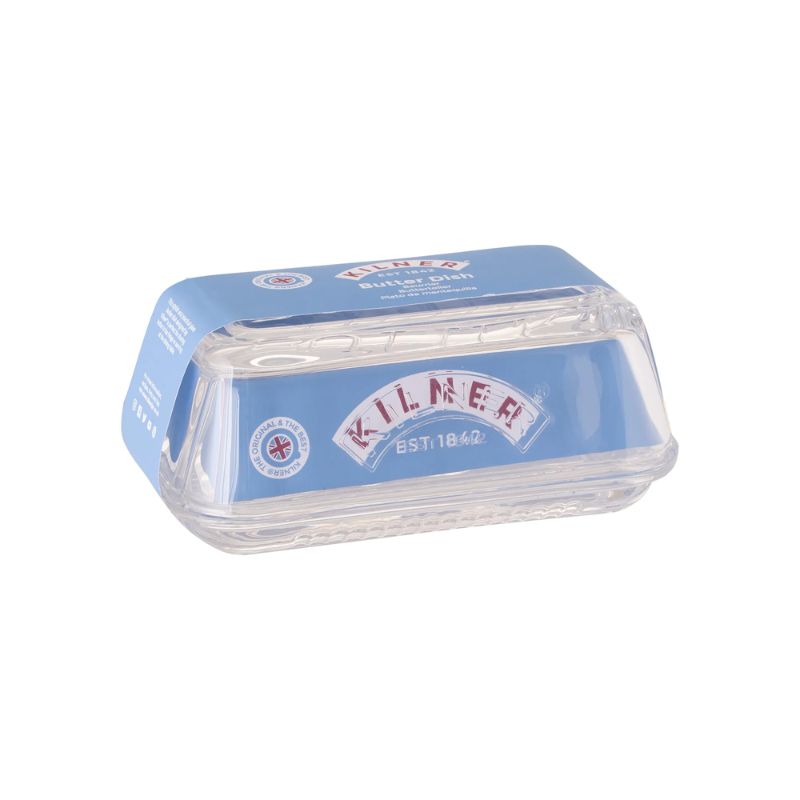 Kilner glass butter dish shown in retail packaging