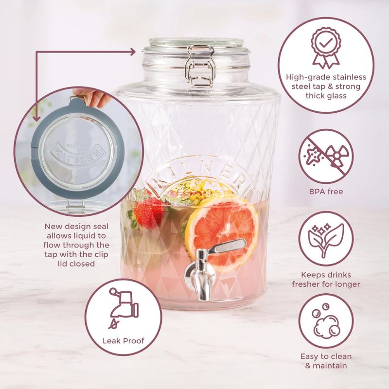 Kilner Diamond Drinks Dispenser - 5L