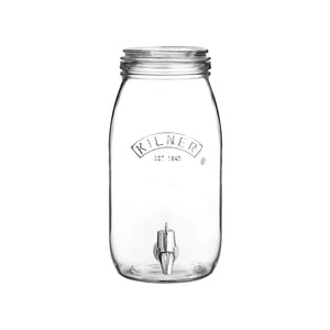3L Glass Drinks Dispenser with Kilner logo on the front, built in tap and glass lid