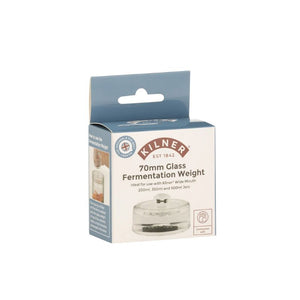 Kilner Fermentation Weight 70 mm shown in retail packaging on a white background.