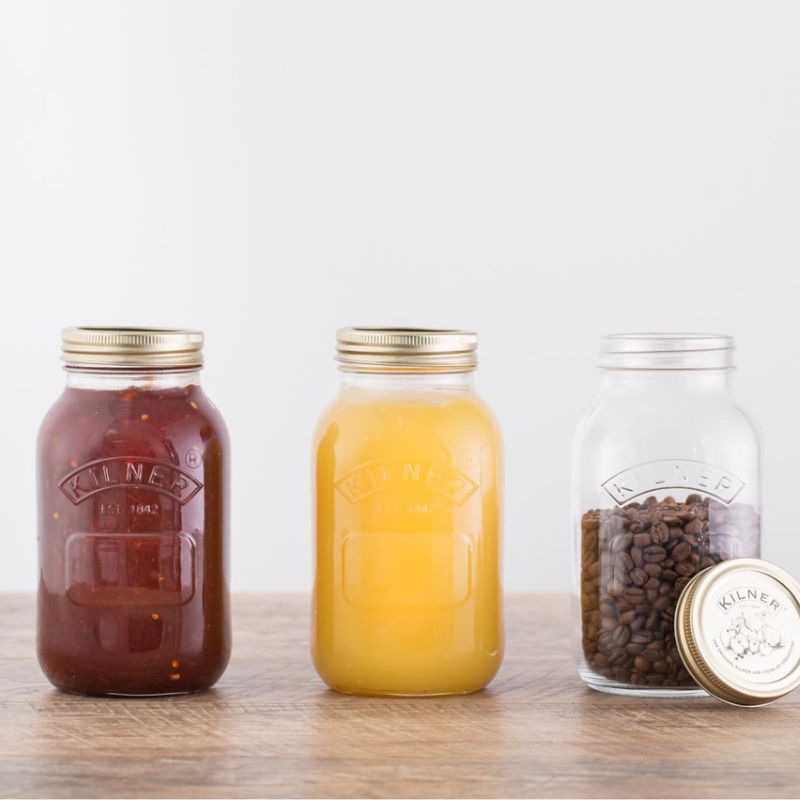 Kilner Genuine Preserve Jar 1 Litre with two-piece lid - empty jar front view