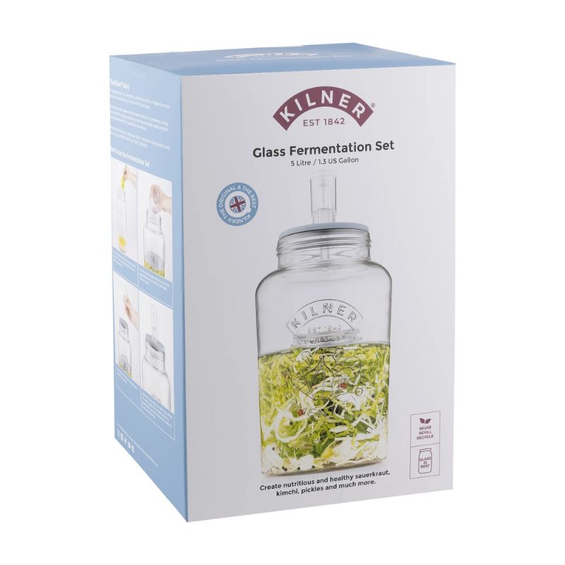Kilner 5L Glass Fermentation Set shown in gift box.