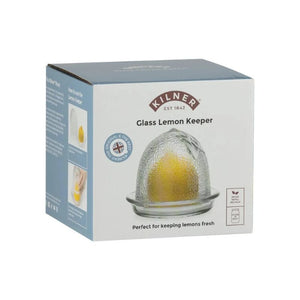 Kilner Glass Lemon Keeper in its retail packaging on a white background.