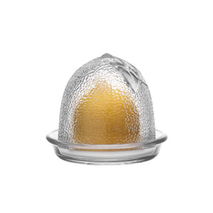 Kilner Glass Lemon Keeper holding a lemon against a white background.