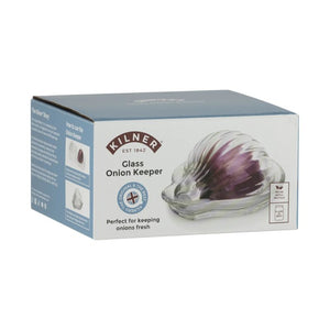 Kilner Glass Onion Keeper in retail packaging on a white background.