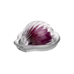 Kilner Glass Onion Keeper holding an onion on a white background.