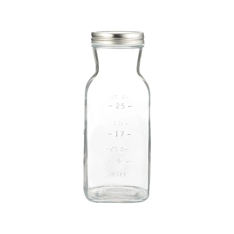 Reverse side of the Kilner 1L Juice & Sauce Bottle showing measurement markings.